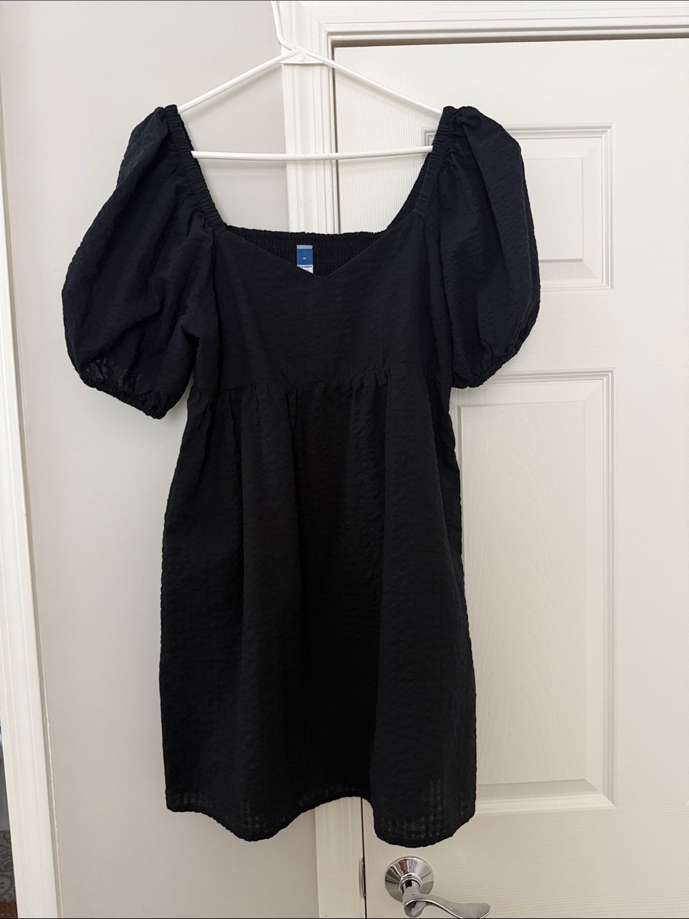 Black Puff Sleeve Mini Dress - Women